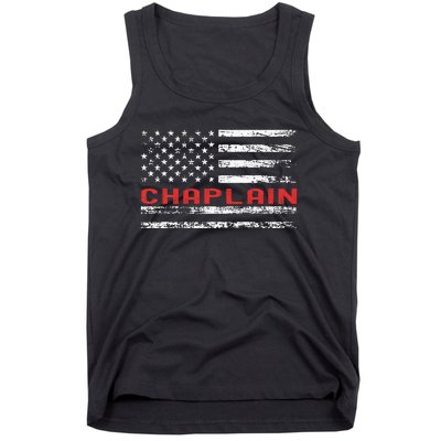 Chaplain Usa Flag Profession Retro Job Title Tank Top