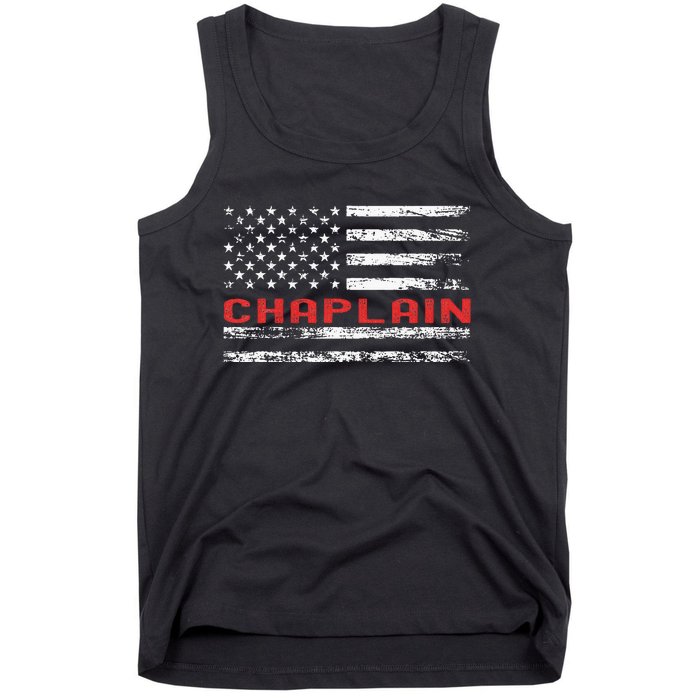 Chaplain Usa Flag Profession Retro Job Title Tank Top