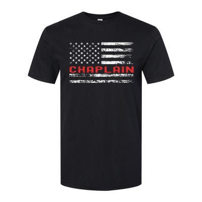 Chaplain Usa Flag Profession Retro Job Title Softstyle CVC T-Shirt