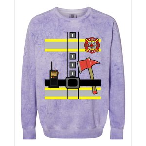 Cute Us Firefighter Costume Halloween Ready! Gift Colorblast Crewneck Sweatshirt