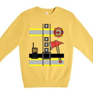 Cute Us Firefighter Costume Halloween Ready! Gift Premium Crewneck Sweatshirt