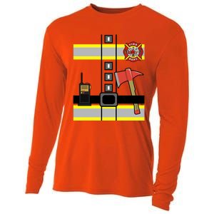 Cute Us Firefighter Costume Halloween Ready! Gift Cooling Performance Long Sleeve Crew