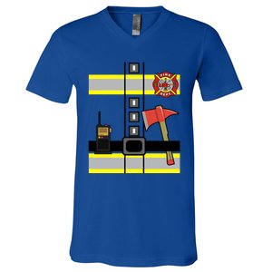 Cute Us Firefighter Costume Halloween Ready! Gift V-Neck T-Shirt