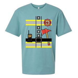 Cute Us Firefighter Costume Halloween Ready! Gift Sueded Cloud Jersey T-Shirt