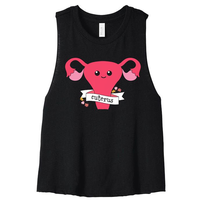 Cuterus Uterus Feminist Lgbt Feminism Women's Racerback Cropped Tank