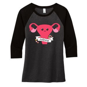 Cuterus Uterus Feminist Lgbt Feminism Women's Tri-Blend 3/4-Sleeve Raglan Shirt