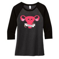 Cuterus Uterus Feminist Lgbt Feminism Women's Tri-Blend 3/4-Sleeve Raglan Shirt