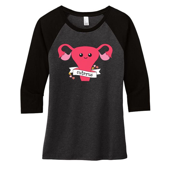 Cuterus Uterus Feminist Lgbt Feminism Women's Tri-Blend 3/4-Sleeve Raglan Shirt