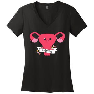 Cuterus Uterus Feminist Lgbt Feminism Women's V-Neck T-Shirt