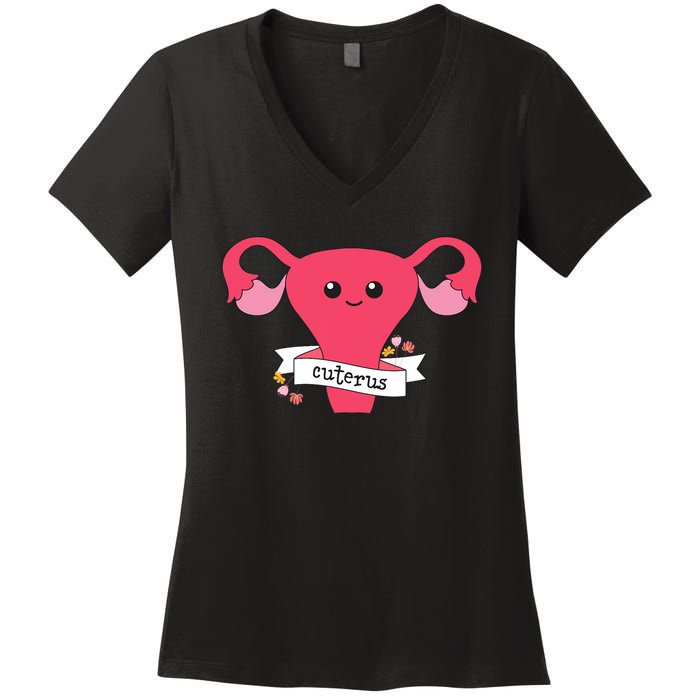 Cuterus Uterus Feminist Lgbt Feminism Women's V-Neck T-Shirt