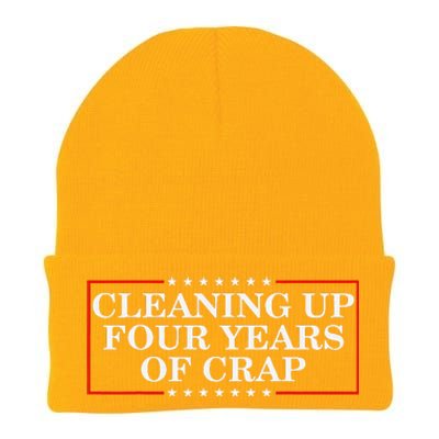 Cleaning Up Four Years Of Crap Funny Trump Garbage Truck Knit Cap Winter Beanie