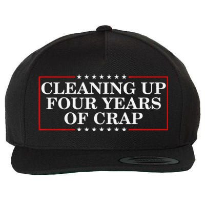 Cleaning Up Four Years Of Crap Funny Trump Garbage Truck Wool Snapback Cap