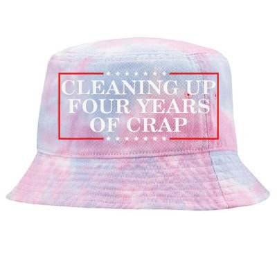 Cleaning Up Four Years Of Crap Funny Trump Garbage Truck Tie-Dyed Bucket Hat