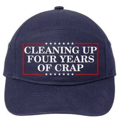 Cleaning Up Four Years Of Crap Funny Trump Garbage Truck 7-Panel Snapback Hat