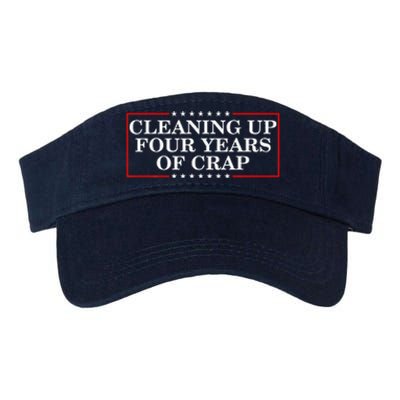 Cleaning Up Four Years Of Crap Funny Trump Garbage Truck Valucap Bio-Washed Visor