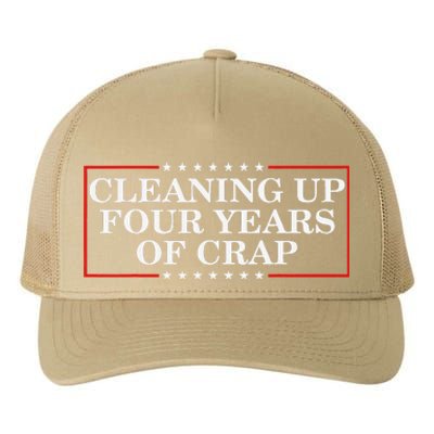 Cleaning Up Four Years Of Crap Funny Trump Garbage Truck Yupoong Adult 5-Panel Trucker Hat