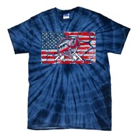 Cool Usa Flag With Fish Retro Design Tie-Dye T-Shirt