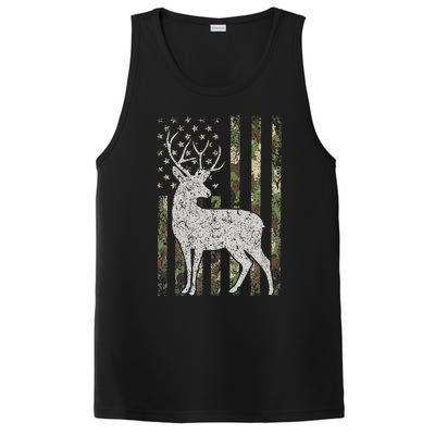 Camo Usa Flag Deer Elk Buck Camoflage Hunting Hunter Gift PosiCharge Competitor Tank