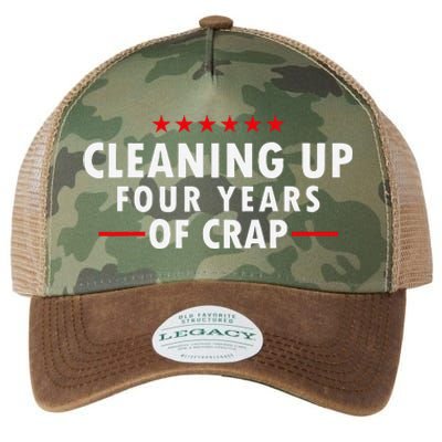 Cleaning Up Four Years Of Crap Funny Trump Garbage Truck Legacy Tie Dye Trucker Hat