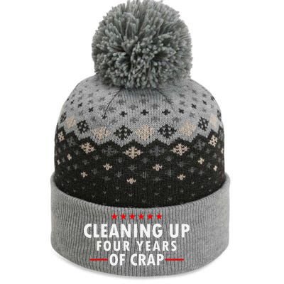 Cleaning Up Four Years Of Crap Funny Trump Garbage Truck The Baniff Cuffed Pom Beanie