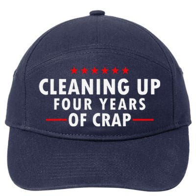 Cleaning Up Four Years Of Crap Funny Trump Garbage Truck 7-Panel Snapback Hat