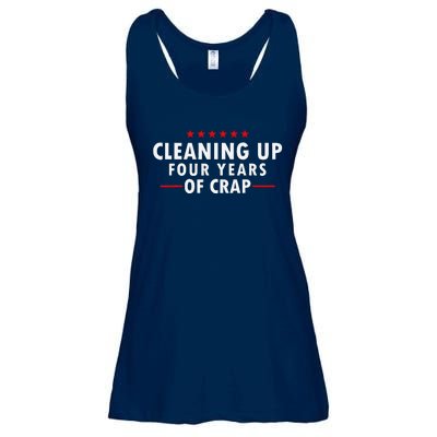 Cleaning Up Four Years Of Crap Funny Trump Garbage Truck Ladies Essential Flowy Tank