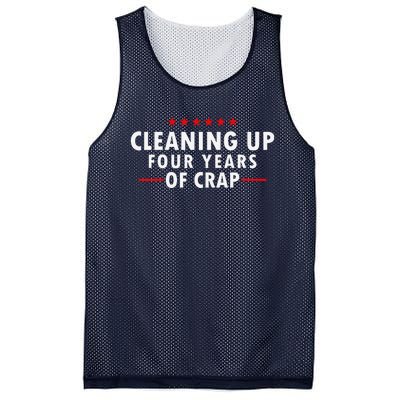 Cleaning Up Four Years Of Crap Funny Trump Garbage Truck Mesh Reversible Basketball Jersey Tank