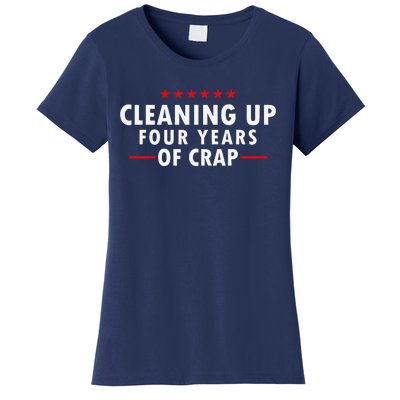 Cleaning Up Four Years Of Crap Funny Trump Garbage Truck Women's T-Shirt