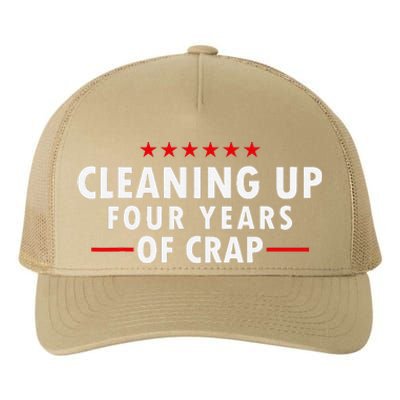 Cleaning Up Four Years Of Crap Funny Trump Garbage Truck Yupoong Adult 5-Panel Trucker Hat