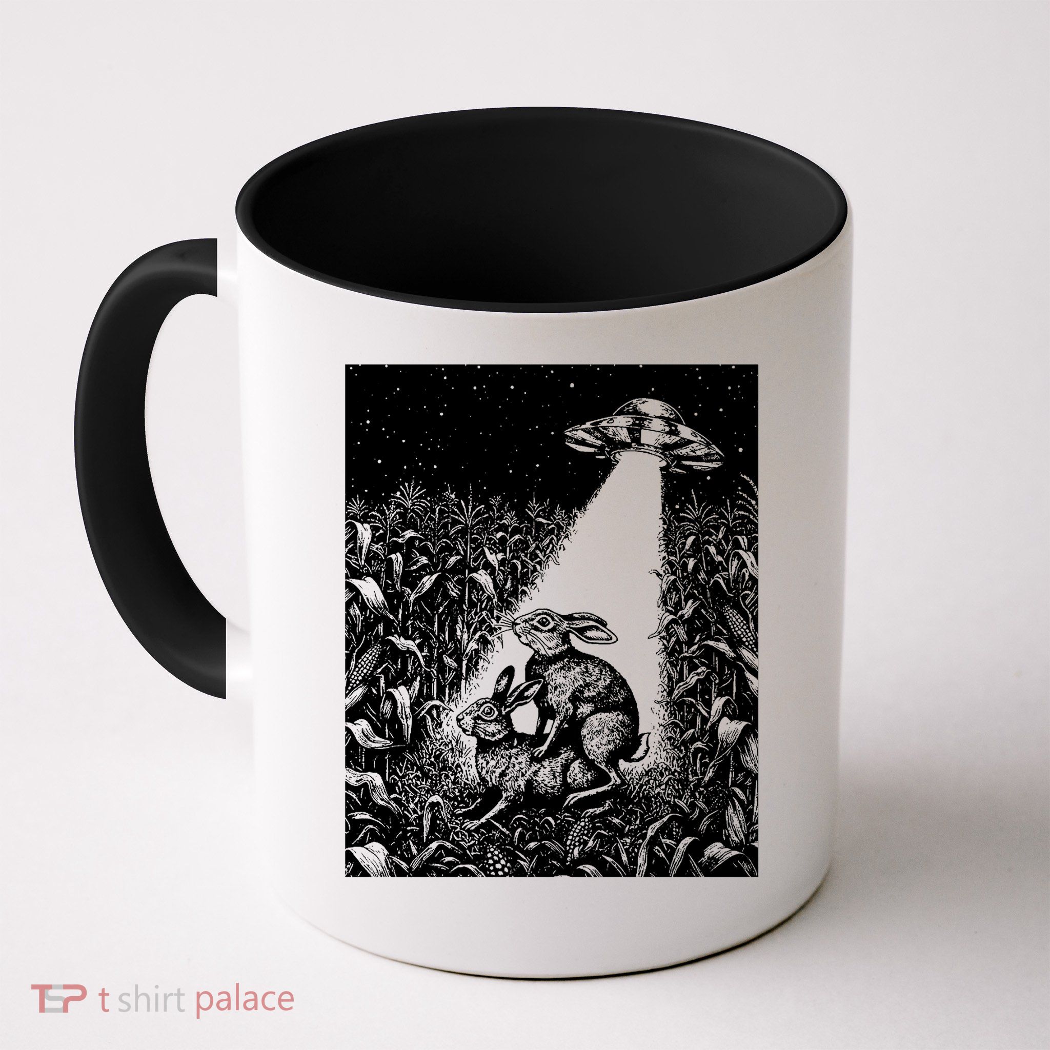 Cool Ufo Funny Alien Offensive Gift For Men Women Ufo Cow Abduction Crazy Bad Vintage Bunny Graphic Flying Saucer Mug