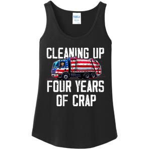 Cleaning Up Four Years Of Crap Funny Trump Garbage Ladies Essential Tank