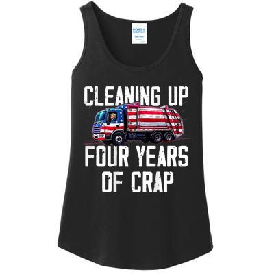 Cleaning Up Four Years Of Crap Funny Trump Garbage Ladies Essential Tank