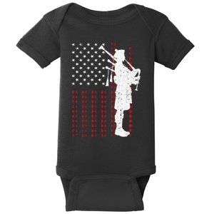 Cool Us Flag Bagpiper Design Bagpipe Players Baby Bodysuit