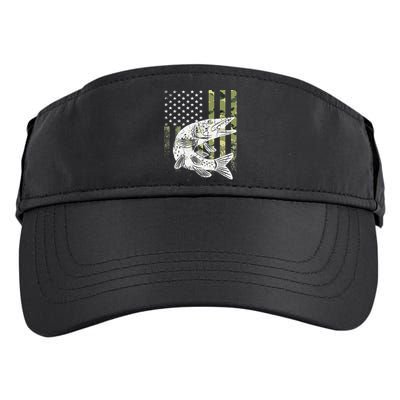Camouflage USA Flag Patriotic Fisherman Gift Musky Fishing Adult Drive Performance Visor