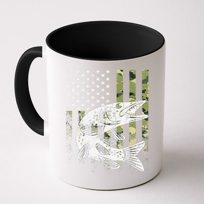 Camouflage USA Flag Patriotic Fisherman Gift Musky Fishing Mug