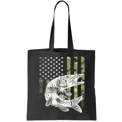 Camouflage USA Flag Patriotic Fisherman Gift Musky Fishing Bag