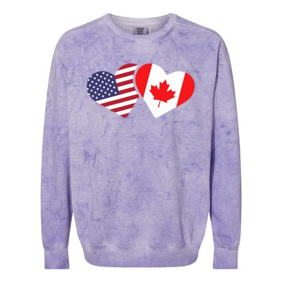 Canada Usa Flag Heart Canadian Americans Love Cute Colorblast Crewneck Sweatshirt