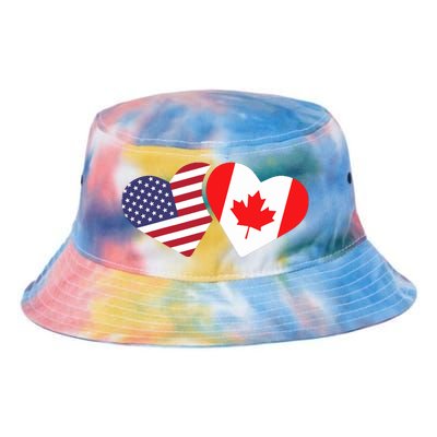 Canada Usa Flag Heart Canadian Americans Love Cute Tie Dye Newport Bucket Hat