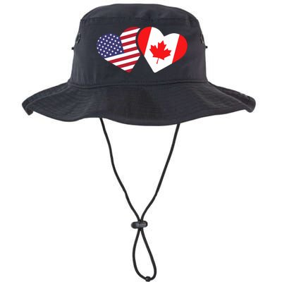 Canada Usa Flag Heart Canadian Americans Love Cute Legacy Cool Fit Booney Bucket Hat