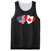 Canada Usa Flag Heart Canadian Americans Love Cute Mesh Reversible Basketball Jersey Tank