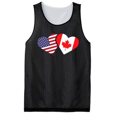 Canada Usa Flag Heart Canadian Americans Love Cute Mesh Reversible Basketball Jersey Tank