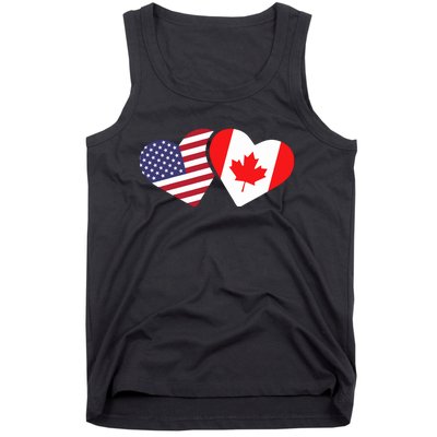 Canada Usa Flag Heart Canadian Americans Love Cute Tank Top