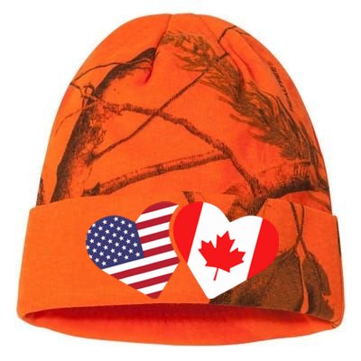 Canada Usa Flag Heart Canadian Americans Love Cute Kati Licensed 12" Camo Beanie