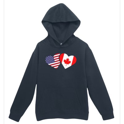 Canada Usa Flag Heart Canadian Americans Love Cute Urban Pullover Hoodie