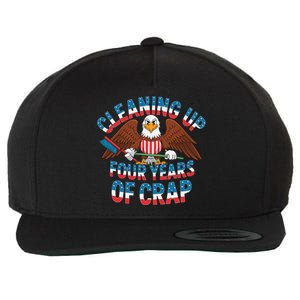 Cleaning Up Four Years Of Crap Trump Eagle American Flag Wool Snapback Cap