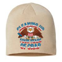 Cleaning Up Four Years Of Crap Trump Eagle American Flag Sustainable Beanie