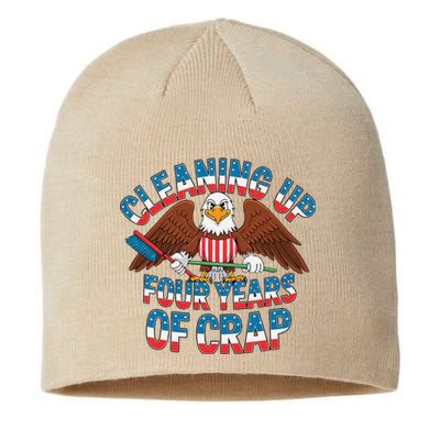 Cleaning Up Four Years Of Crap Trump Eagle American Flag Sustainable Beanie