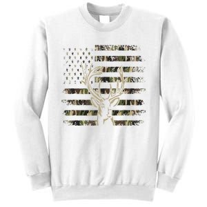 Camo Usa Flag Deer Elk Buck Camoflage Hunting Hunter Sweatshirt