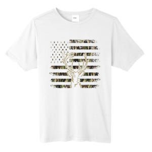 Camo Usa Flag Deer Elk Buck Camoflage Hunting Hunter Tall Fusion ChromaSoft Performance T-Shirt