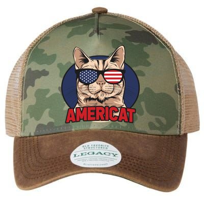 Cat US Flag Sunglasses Americat Cool 4th Of July Cat Legacy Tie Dye Trucker Hat